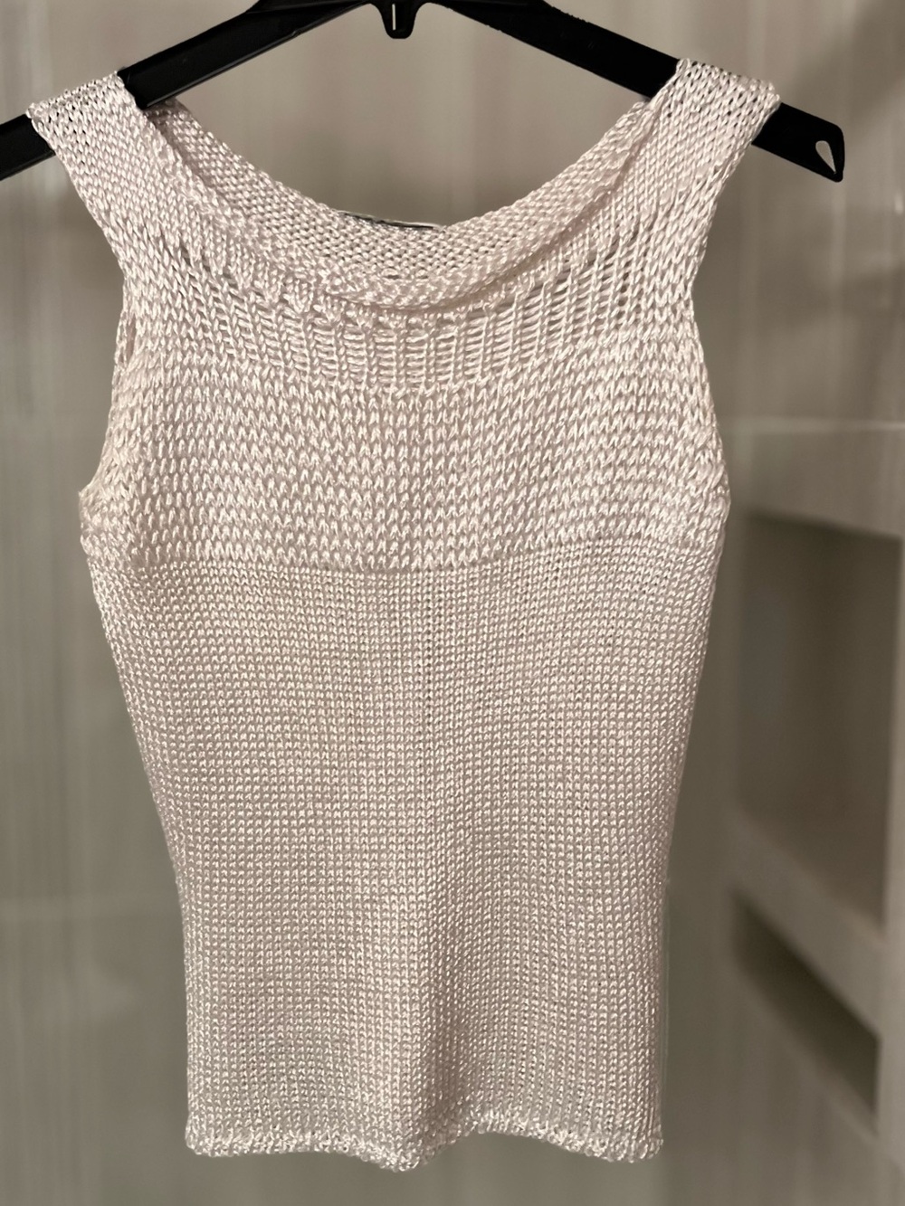 Sita Murt / Esteve White Open Knit Tank Top Made in Spain